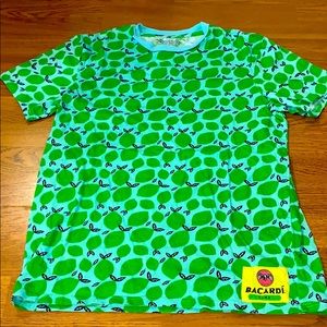Bacardi promo lime print tee sz:M slim fit